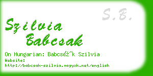 szilvia babcsak business card